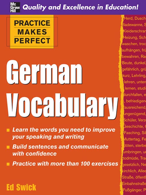 Title details for German Vocabulary by Ed Swick - Available